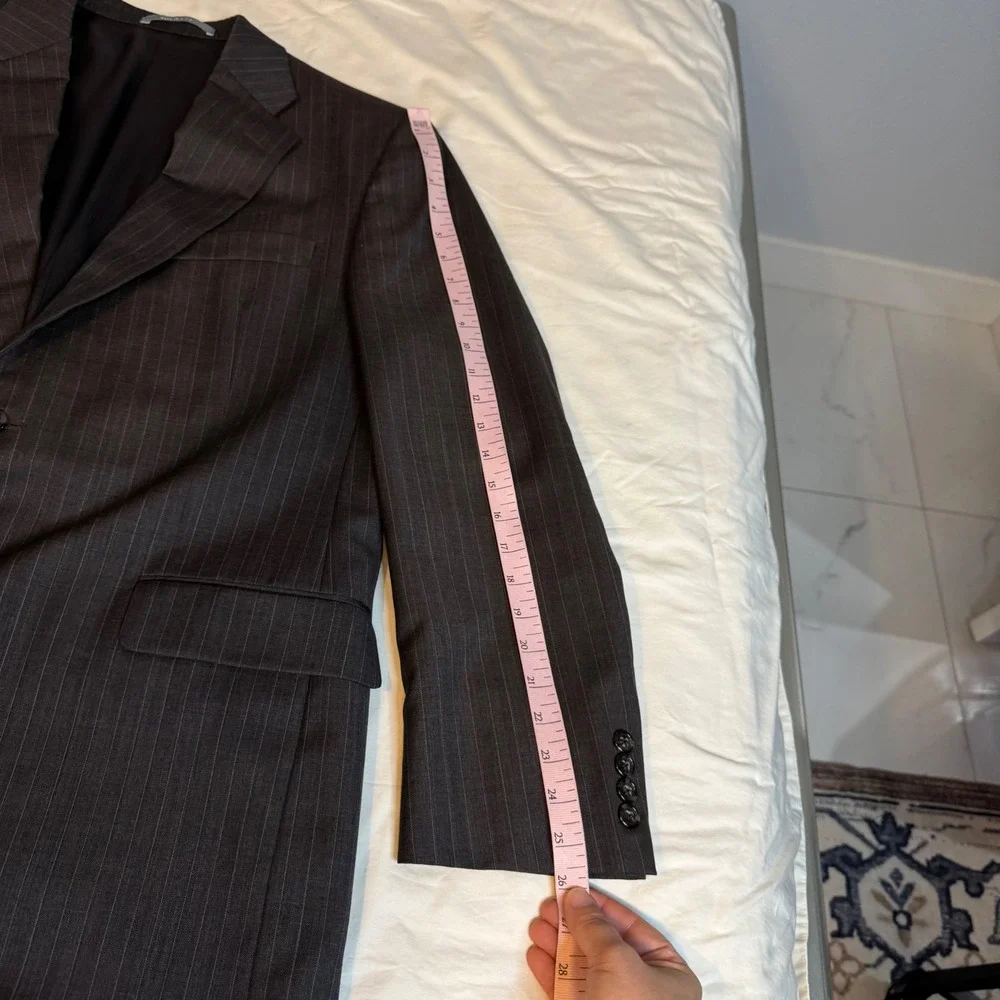 Hickey Freeman Mens Pinstripe Blazer 2 Button Sport Coat USA Made 100% wool 46R